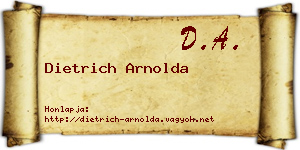 Dietrich Arnolda névjegykártya